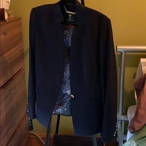 Navy Blue Ted Baker Fitted Blazer